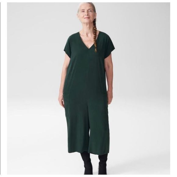 Universal Standard Pants - Universal Standard Kia Cupro Jumpsuit Lagenlook Slouch Green Size 14-16